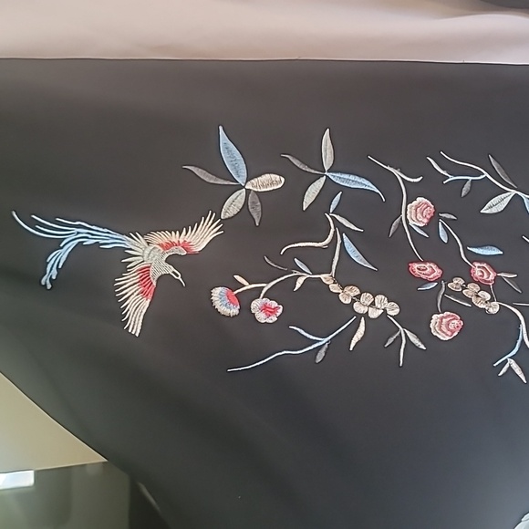 Ruff Hewn Black and Pink Embroidered Kimono - Picture 3 of 5
